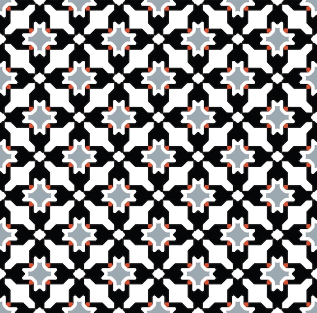 Abstract Decorative Retro Houndstooth Seamless Pattern Tile Style Traditional Geometric Pattern