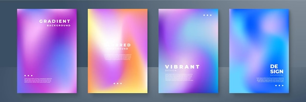 Vettore abstract deep red and blue vibrant gradient colors backgrounds for fashion flyer brochure design set of soft bright gradient wallpaper for mobile apps ui design banner poster