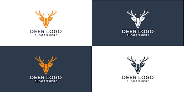 Vector abstract deer geometric logo