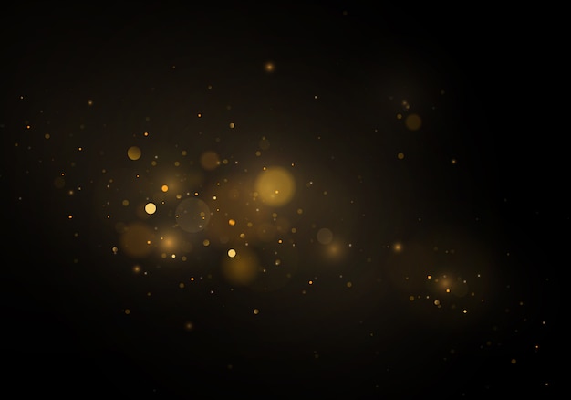 Abstract defocused circular golden luxury gold glitter bokeh lights background