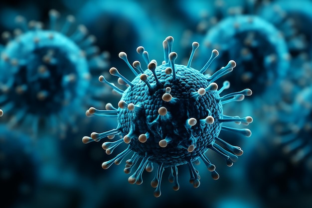 Abstract defocused Covid virus background