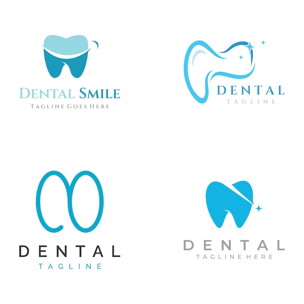 Design astratto del modello di logo dentale salute dentale e clinica dentale logo per dentista e clinica sanitaria