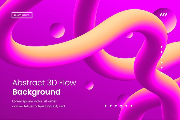 3D 흐름 모양으로 추상적인 디자인 배경