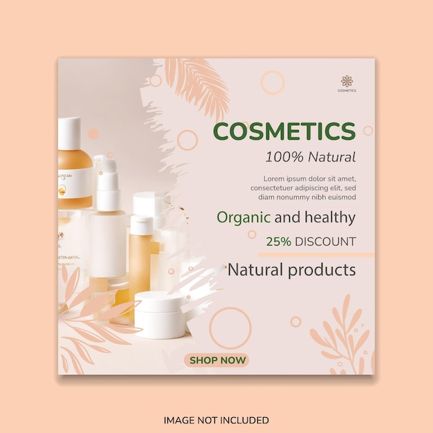 Vector abstract design beauty product promotion social media post templates