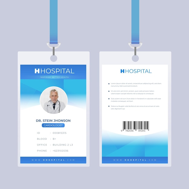 Abstract design blue id cards template