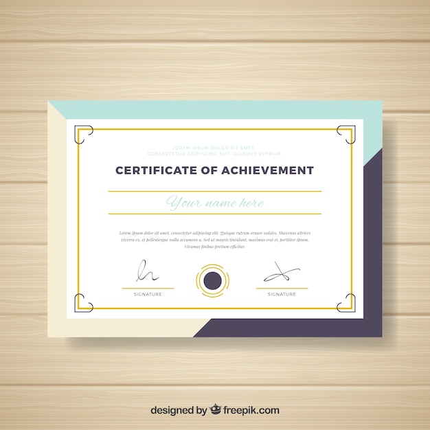 Certificato di design astratto