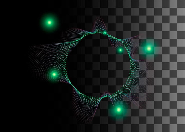 Vector abstract design element green color effect vector illustration on transparent background.