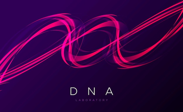 Abstract design element of lines forming dna swirl pink lights in motion digital