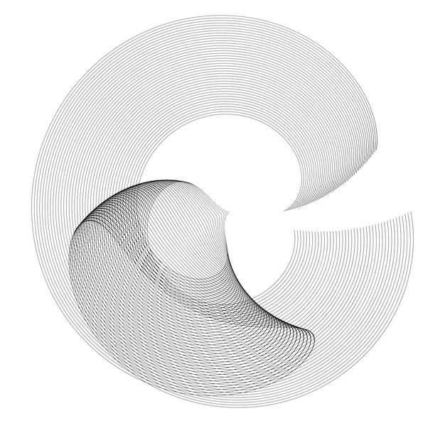 ツイスト lines15 の白い背景の上の抽象的なデザイン要素