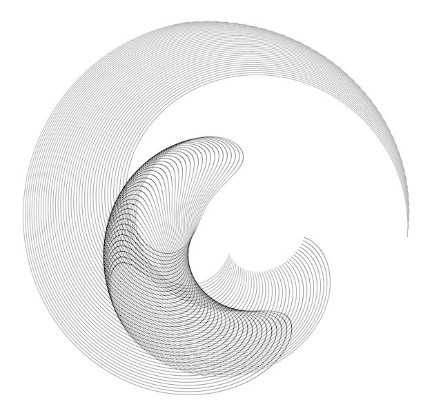 Vector abstract design element on white background of twist lines17