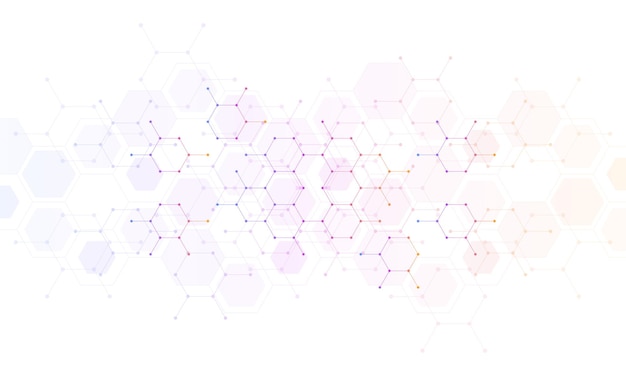 幾何学的な背景と六角形の形状パターンを持つ抽象的なデザイン要素