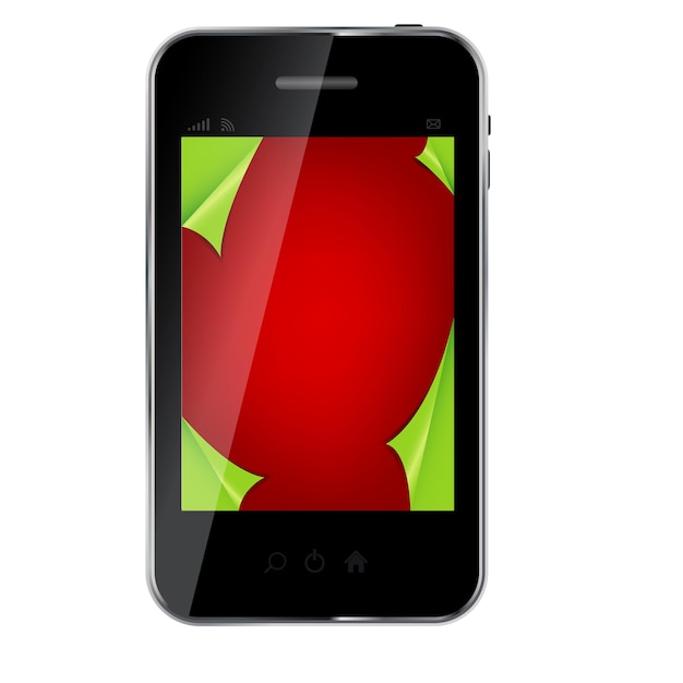 Vector abstract design mobile phone with christmas background. vector i