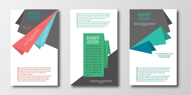 Vector abstract design template for a banner poster or flyer flat vector style