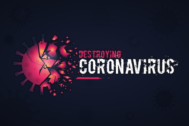Vettore sfondo astratto distruggendo coronavirus