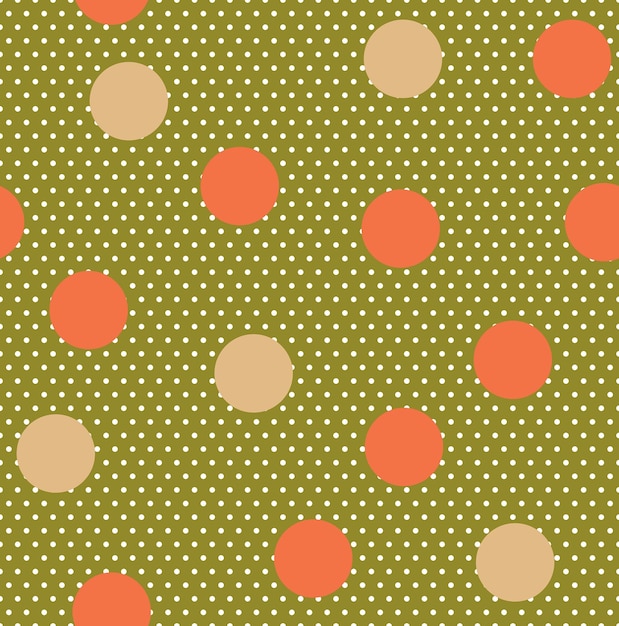 Abstract Detailed Polka Dots Vector Seamless Pattern Trendy Fashion Colors Stylish Minimal Concept