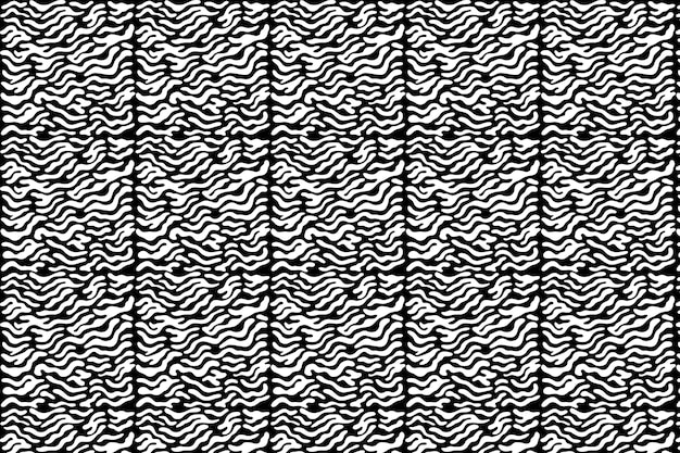 Abstract Diagonal Wavy Lines Pattern in Black and White