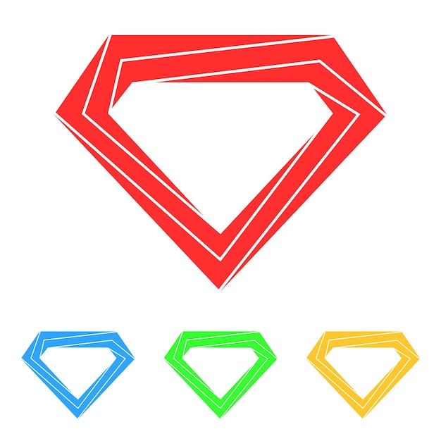 Abstract diamond icons Isolated vector icons