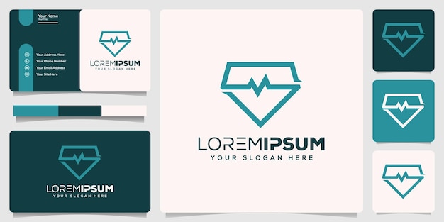 Abstract diamond and medical logo design