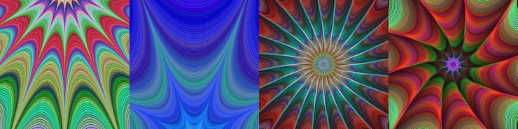Vector abstract digital art background set