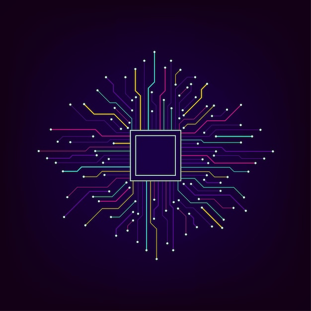 技術回路基板のテクスチャと抽象的なデジタル背景電子マザーボードイラスト通信とエンジニアリングの概念ベクトルイラスト