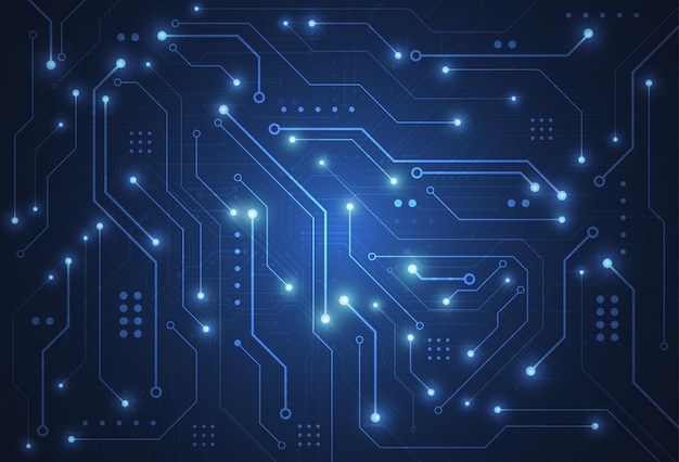 Fondo digitale astratto con struttura del circuito di tecnologia