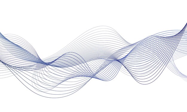 디자인에 대 한 추상 디지털 블루 그라데이션 웨이브 요소입니다. 스타일화된 라인 아트 배경입니다.
