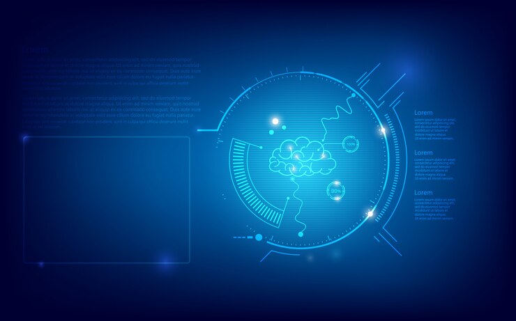 Vector abstract digital brain background