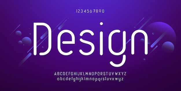 Abstract digital futuristic modern alphabet fonts