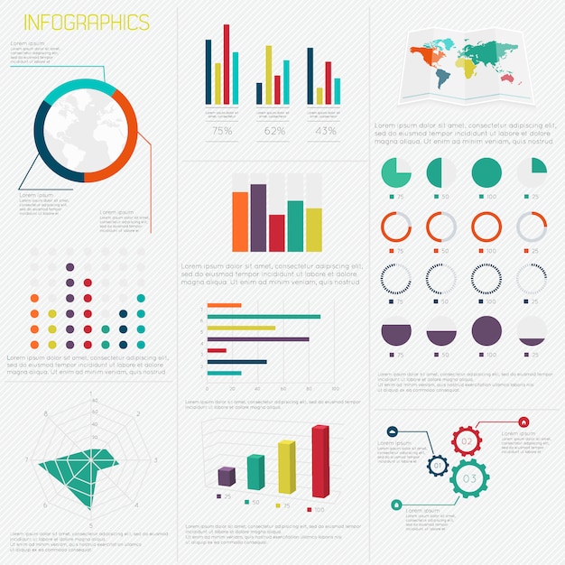 Illustrazione digitale astratta infografica.