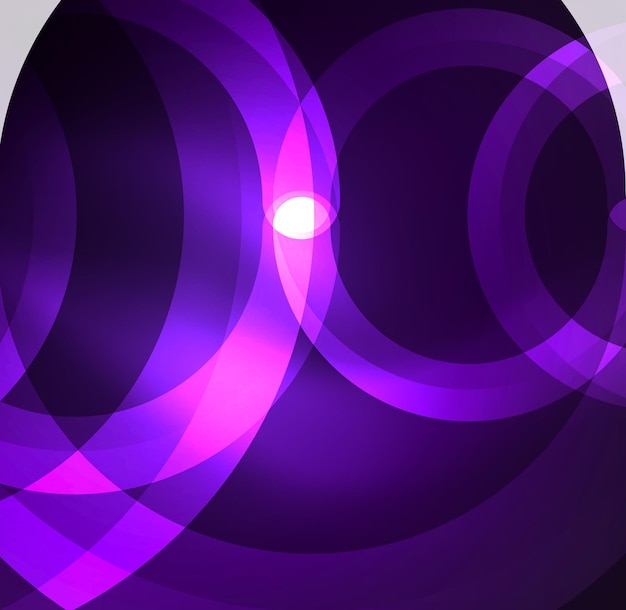 Abstract digital technology background round shape with glowing effects on dark space