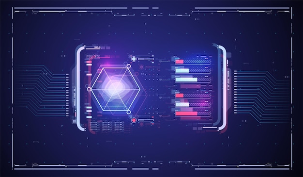 Abstract digital technology Futuristic HUD FUI Virtual Interface Infographic Elements Futuristic Template Banner Scifi and HUD box elements