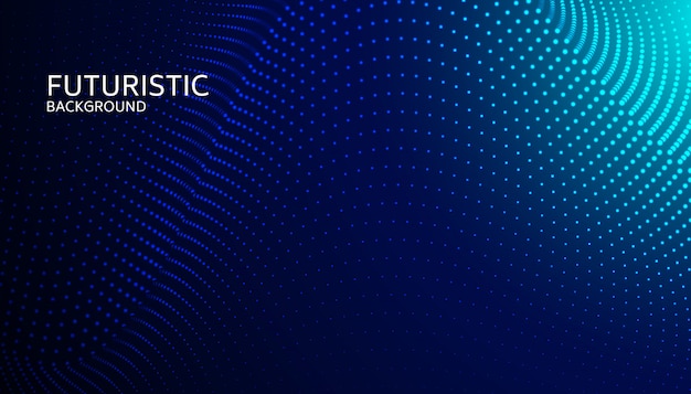 abstract digital wave particle on blue background