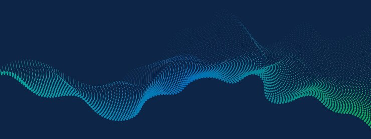 Vector abstract digital wave of particles flow