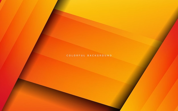 Abstract dimension shape orange background vector