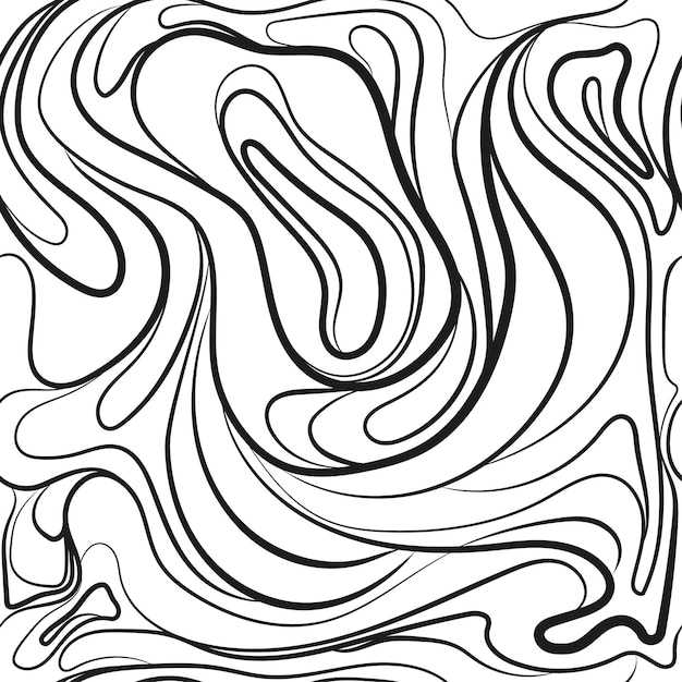 Vector abstract distorted lines texture with bold monochrome wavy stripes vector seamless pattern