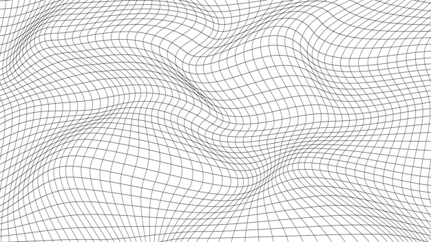 Vector abstract distorted wireframe wave vector curve surface background technology grid pattern mesh wave