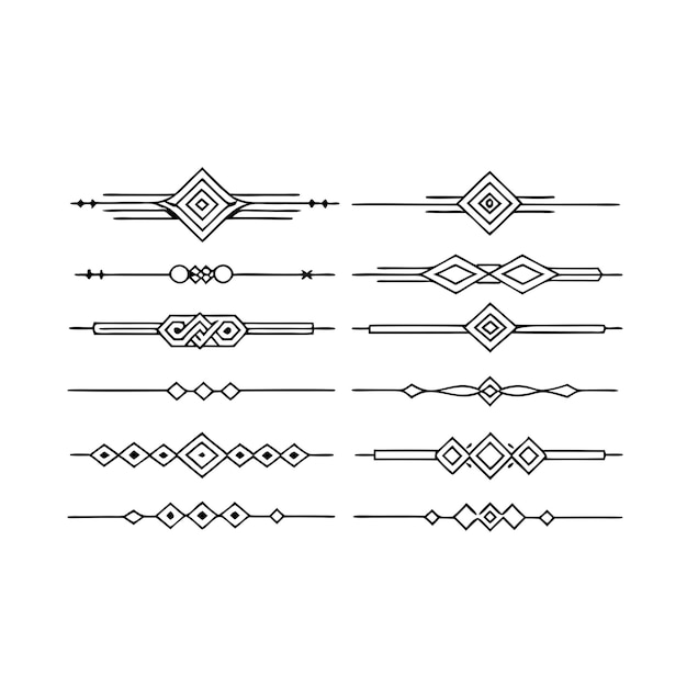 Abstract dividers set van geometrische lijnen verzameling 7