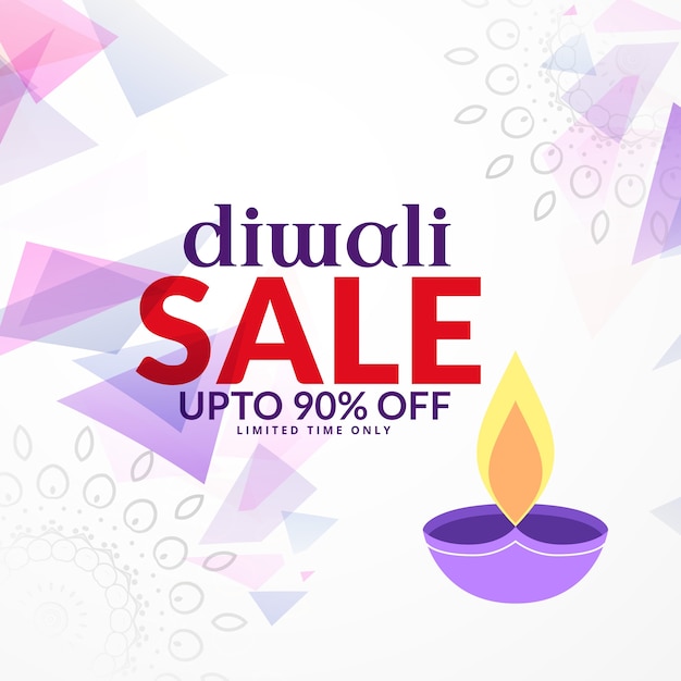 Abstract diwali sale background design with diya