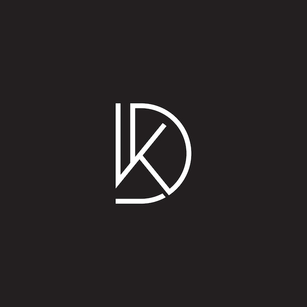 Abstract DK KD D K vector logo monogram icon template