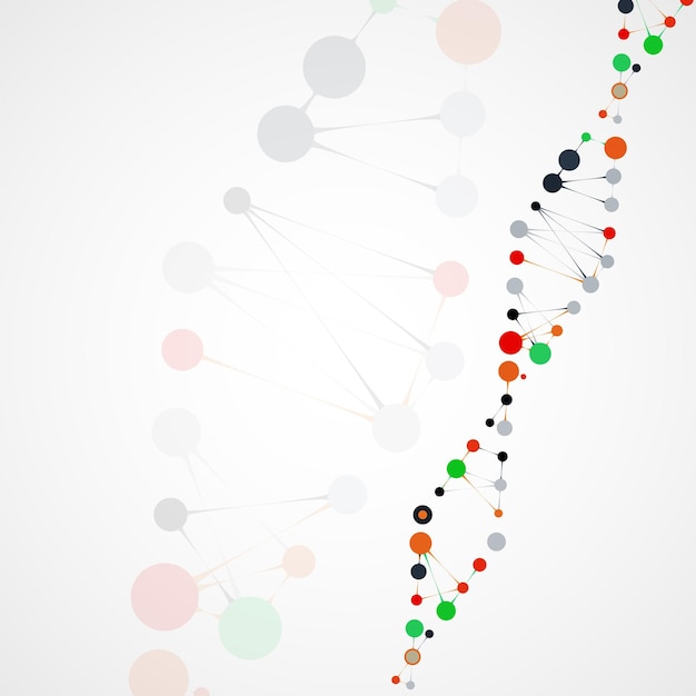 Abstract dna futuristic molecule