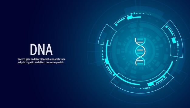 Абстрактные днк или ana плоские иконки и технология цифровых кругов современное редактирование генов генная инженерия на синем фоне