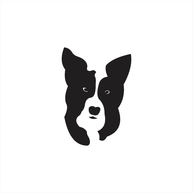 Abstract dog face silhouette logo animal