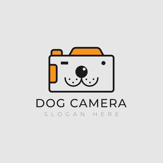 Abstract dog logo camera icon design