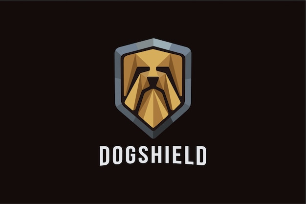 Abstract dog shield logo