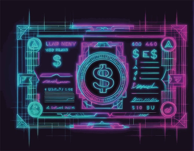 abstract dollar biljet achtergrond met gloeiende lijnen en punten digitale technologie en innovatie conce