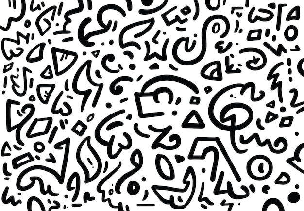 Abstract Doodle Pattern random shape vector illustration 03