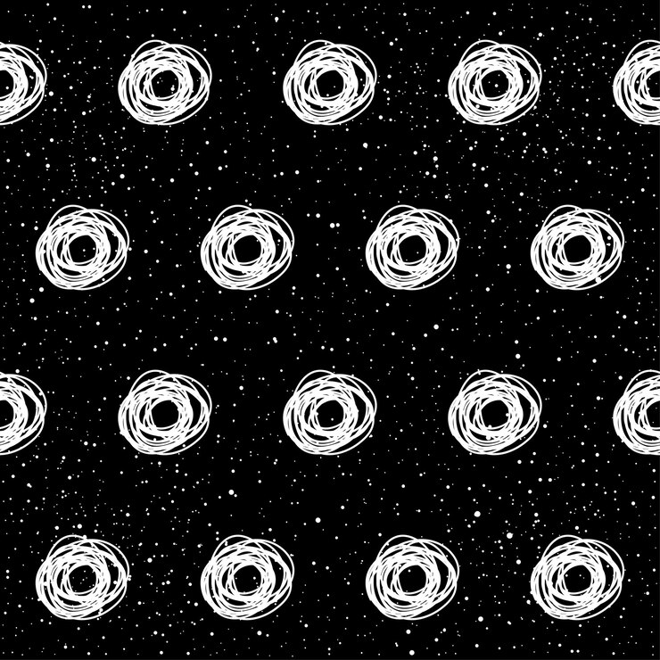 Vector abstract doodle seamless patten background. monochrome black and white patten for design greeting card, modern party invitation, halloween holiday menu, bag print, t shirt design etc.