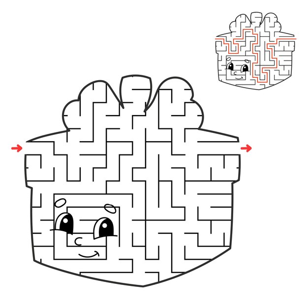 Abstract doolhof Spel voor kinderen Puzzel voor kinderen Labyrint raadsel Vind het juiste pad Onderwijs werkblad