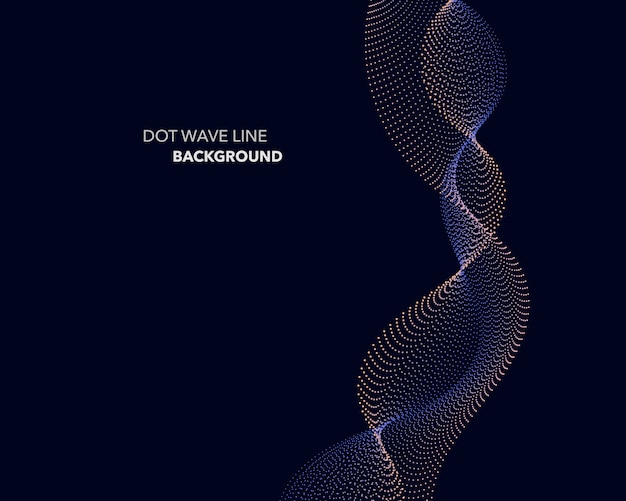 Abstract dot wave line background.