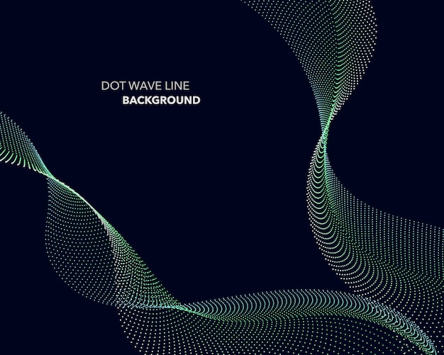 Vector abstract dot wave line background.